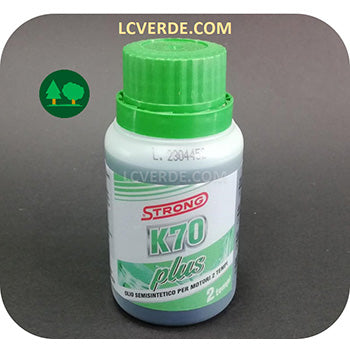 Lubrificazione Olio Miscela Motore 2 Tempi Strong K70 Plus 100 ml accessori LCVERDE.com motosega decespugliatore tagliasiepe soffiatore atomizzatore