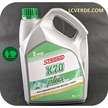 Lubrificazione Olio Miscela Motore 2 Tempi Strong K70 Plus 5 litri accessori LCVERDE.com motosega decespugliatore tagliasiepe soffiatore atomizzatore