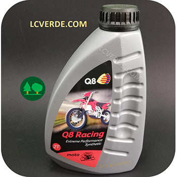 Lubrificazione Olio Miscela Motore 2 Tempi Strong Q8 Racing Sintentico 1 litro accessori LCVERDE.com motosega decespugliatore tagliasiepe soffiatore atomizzatore