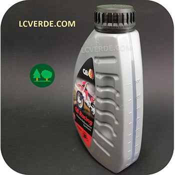 Lubrificazione Olio Miscela Motore 2 Tempi Strong Q8 Racing Sintentico 1 litro accessorio LCVERDE.com motosega decespugliatore tagliasiepe soffiatore atomizzatore