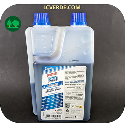 Lubrificazione Olio Miscela Sintetico Motore 2 Tempi Strong K70 Super Synthetic Evolution 1 litro con Dosatore  motosega decespugliatore tagliasiepe soffiatore atomizzatore motocicli scooter go kart LCVERDE.com