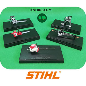 Modellini Serie Completa Collezione Stihl Motosega Epoca Contra BLK BL BBU A accessori gadget LCVERDE.com Shuco