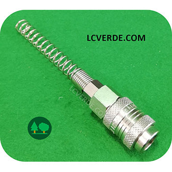 Raccordo Giunto Universale Femmina con Molla Tubo Aria Compressa 6 x 8 mm Compressore ricambio LCVERDE.com raccorderia