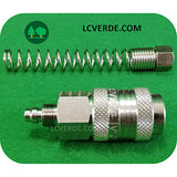 Raccordo Giunto Universale Femmina con Molla Tubo Aria Compressa 8 x 10 mm Compressore ricambi LCVERDE.com raccorderia