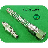 Raccordo Innesto Italia Maschio con Molla Tubo Aria Compressa 6x8 mm Compressore ricambio LCVERDE.com 