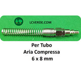 Raccordo Innesto Italia Maschio con Molla Tubo Aria Compressa 6 x 8 mm Compressore ricambio LCVERDE.com