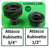 Schema Attacco Raccordo Rapido Presa Rubinetto 1/2" 3/4" Tubo Acqua Giardinaggio Giardino Irrigazione Idropulitrice accessori LCVERDE.com