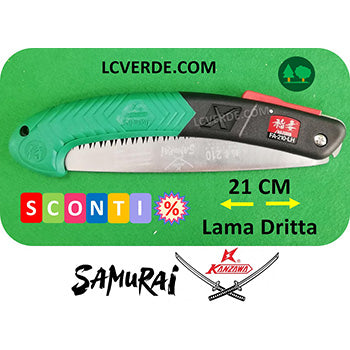 Segaccio Seghetto Richiudibile Samurai Kanzawa 21 cm potatura pota taglio piante alberi frutto giardinaggio agricoltura camping bushcraft arboricoltura forestale outdoor LCVERDE.com FA 210 LH