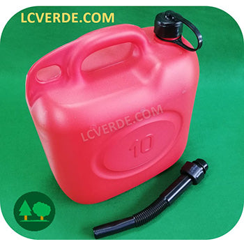 Tanica 10 Litri Carburante Trasporto Miscela Benzina Gasolio Olio Lubrificanti Beccuccio Flessibile Omologata accessori LCVERDE.com