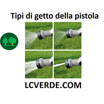 Tubo Giardino Irrigazione Innaffiare Piante Alberi Fiori allungabile estensibile fino 15 metri Set Fitt Ikon raccordi pistola accessori LCVERDE.com 59983