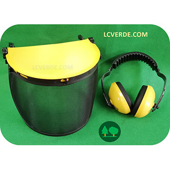 Visiera Schermo Rete Cuffie Antirumore Professionale Decespugliatore DPI Dispositivo Protezione Individuale LCVERDE.com R342701