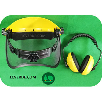 Visiera Schermo Rete Cuffie Antirumore Professionale Decespugliatore DPI Dispositivo Protezione Individuale LCVERDE.com