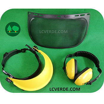 Visiera Schermo Rete con Cuffie Antirumore Professionale Decespugliatore DPI Dispositivo Protezione Individuale LCVERDE.com R342701