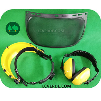 Visiera Schermo Rete con Cuffie Professionale Decespugliatore DPI Dispositivo Protezione Individuale LCVERDE.com