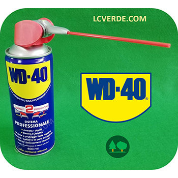 WD40 Sbloccante Lubrificante Detergente Idrorepellente Anticorrosivo Multiuso Multifuzione Spray 400 ml 2 posizioni accessori LCVERDE.com