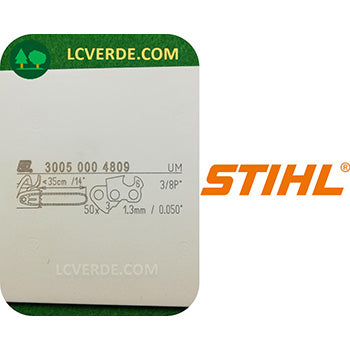 Barra Spranga Rollomatic 35 cm Motosega Stihl Maglie 50 Passo 3.8 Piccolo Spessore 1.3 ricambio LCVERDE.com 30050004809 spare parts