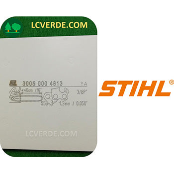 Barra Spranga Rollomatic 40 cm Motosega Stihl Maglie 55 Passo 3.8 Piccolo Spessore 1.3 ricambio LCVERDE.com 30050004813 spare parts