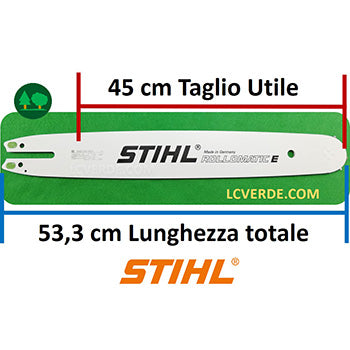 Barra Spranga Rollomatic 45 cm Motosega Stihl Maglie 74 Passo .325 Spessore 1.6 ricambi LCVERDE.com 30030086817 spare part