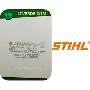 Barra Spranga Rollomatic 45 cm Motosega Stihl Maglie 74 Passo .325 Spessore 1.6 ricambio LCVERDE.com 30030086817 spare parts