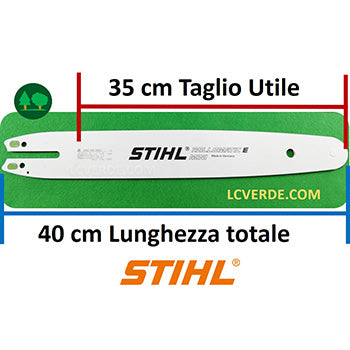 Barra Spranga Rollomatic Mini 35 cm Motosega Stihl  Maglie 50 Passo 3.8 Piccolo Spessore 1.1 ricambi LCVERDE.com 30050003909 spare parts