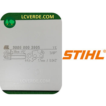 Barra Spranga Rollomatic 30 cm Motosega Stihl Maglie 44 Passo 3.8 Piccolo Spessore 1.1 ricambio LCVERDE.com 30050003905 spare parts