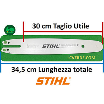 Barra Spranga Rollomatic 30 cm Motosega Stihl Maglie 44 Passo 3.8 Piccolo Spessore 1.1 ricambi LCVERDE.com 30050003905 spare parts