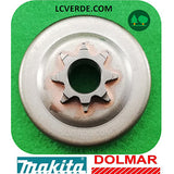 Campana Pignone Rocchetto Motosega Makita Ea3100 EA3110 Dolmar PS310 PS311 ricambi LCVERDE.com 8 denti spare part