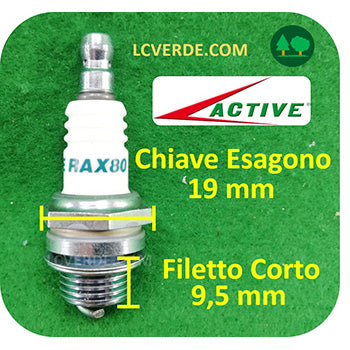 Candela Motore Miscela Benzina Active Rax80 Rx80 ricambi LCVERDE.com Decespugliatore Motosega Tagliasiepe