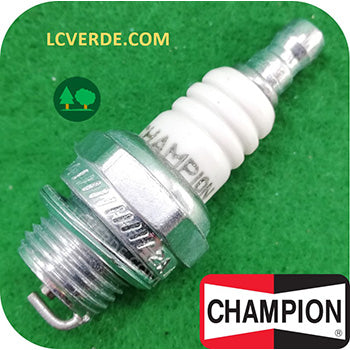 Candela Motore Miscela Benzina Champion CJ8 ricambio LCVERDE.com Decespugliatore Motosega Tagliasiepe Soffiatore 2 Tempi