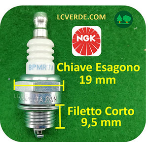 Candela Motore Miscela Benzina NGK BPMR7A ricambi LCVERDE.com motosega decespugliatore tagliasiepe soffiatore 2 Tempi