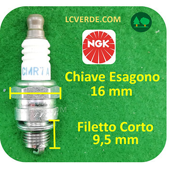 Candela Motore Miscela Benzina NGK CMR7A ricambi LCVERDE.com motosega decespugliatore tagliasiepe soffiatore 2 Tempi