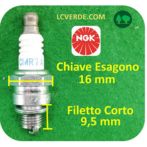 Candela Motore Miscela Benzina NGK CMR7A ricambi LCVERDE.com motosega decespugliatore tagliasiepe soffiatore 2 Tempi