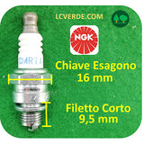 Candela Motore Miscela Benzina NGK CMR7A ricambi LCVERDE.com motosega decespugliatore tagliasiepe soffiatore 2 Tempi