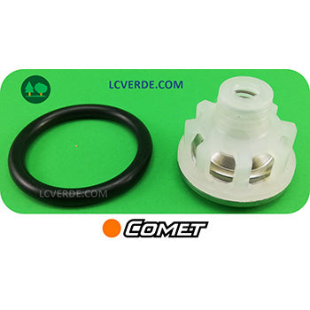 Gruppo Valvola Aspirazione Mandata Pompa Irrorazione Comet P48 P50 ricambi LCVERDE.com 1220000400