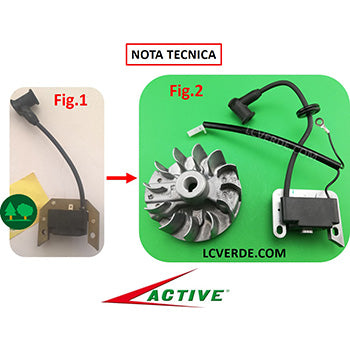 Kit Bobina Elettronica Volano Decespugliatore Active 3.5 4.0 ricambi LCVERDE.com spare parts