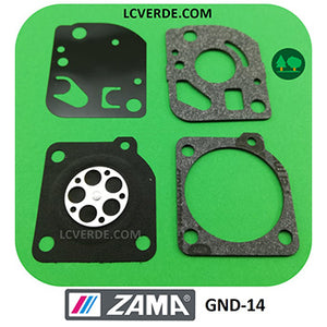 Kit Riparazione Membrane Guarnizioni Carburatore ZAMA GND 14 ricambi LCVERDE.com