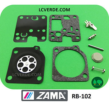 Kit Riparazione Revisione Membrane Guarnizioni Carburatore ZAMA RB 102 ricambi LCVERDE.com