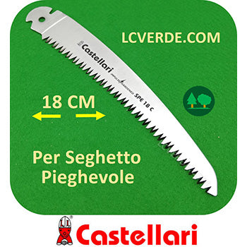 Lama Curva 18 cm Segaccio Seghetto Pieghevole Castellari 18C ricambi LCVERDE.com potatura bushcrafter outdoor forestale agricolo camping giardinaggio fai da te