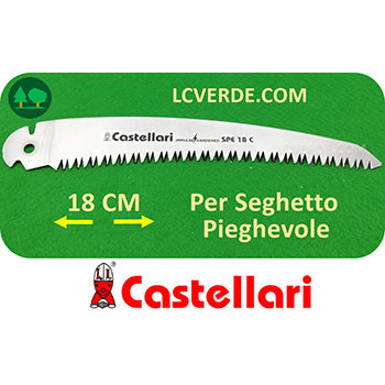 Lama Curva 18 cm Segaccio Seghetto Pieghevole Castellari 18C ricambio LCVERDE.com potatura bushcrafter outdoor forestale agricolo camping giardinaggio fai da te