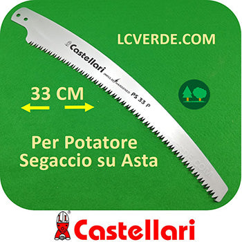 Lama Curva 33 cm Segaccio Seghetto Potatore Asta Castellari 33P ricambi LCVERDE.com potatura bushcrafter outdoor forestale agricolo camping giardinaggio fai da te