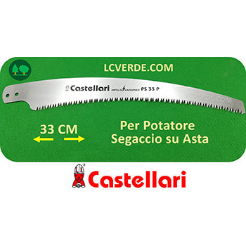 Lama Curva 33 cm Segaccio Seghetto Potatore Asta Castellari 33P ricambio LCVERDE.com potatura bushcrafter outdoor forestale agricolo camping giardinaggio fai da te