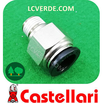 Raccordo Innesto rapido M F attacco tubo 12 Asta Pneumatica Aria Compressa Castellari ricambio LCVERDE.com AP15