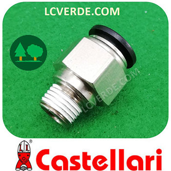 Raccordo Innesto rapido M F attacco tubo 12 Asta Pneumatica Aria Compressa Castellari ricambi LCVERDE.com AP15