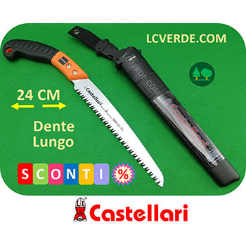 Segaccio Seghetto Castellari Lama Dritta 24 cm Dente Lungo SME24GL LCVERDE.com Potatura Agricoltura Giardinaggio Forestale Bushcraft Camping Outdoor Fai da Te