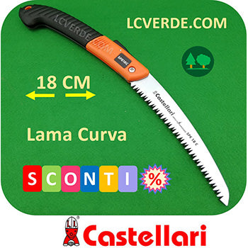 Segaccio Seghetto Pieghevole Richiudibile Castellari Lama Curva 18 cm SPE18C LCVERDE.com Pota Potatura Agricoltura Giardinaggio Bushcraft Camping Outdoor Fai da Te