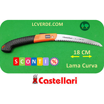 Segaccio Seghetto Pieghevole Richiudibile Castellari Lama Curvo 18 cm LCVERDE.com Pota Potatura Agricoltura Giardinaggio Bushcraft Camping Outdoor Fai da Te