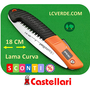 Segaccio Seghetto Pieghevole Richiudibile Castellari Lama Curvo 18 cm SPE18C LCVERDE.com Pota Potatura Agricoltura Giardinaggio Bushcraft Camping Outdoor Fai da Te
