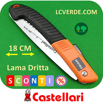 Segaccio Seghetto Pieghevole Richiudibile Castellari Lama Dritta 18 cm SPE18G LCVERDE.com Pota Potatura Agricoltura Giardinaggio Forestale Bushcraft Camping Outdoor Fai da Te