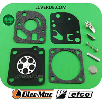 Seria Kit Revisione Riparazione Membrane Guarnizioni Carburatore Motosega OLEO MAC EFCO ricambi LCVERDE.com